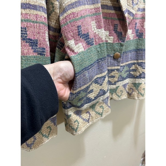 Bedford Fair Lifestyles VTG Blazer /Jacket O/S Tapestry Southwestern Aztec USA - Picture 6 of 7